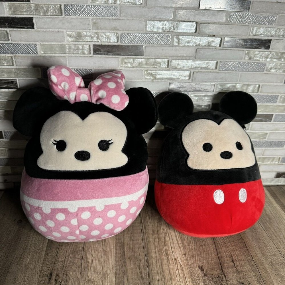 Kellytoy Squishmallow Disney 8" Mickey Mouse & Minnie Mouse Bundle plush No Tags